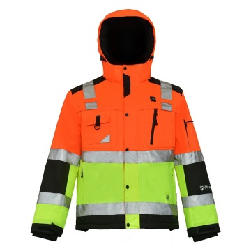 Hi Vis Class3 Breathable Waterproof Reflective Winter Jacket