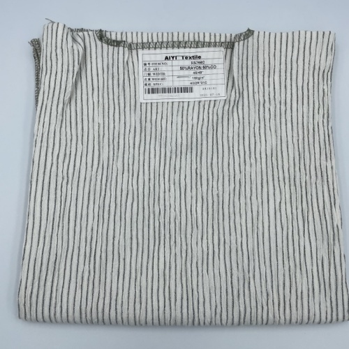 Breathable Stripe Pattern Rayon Cotton Mixed Cloth