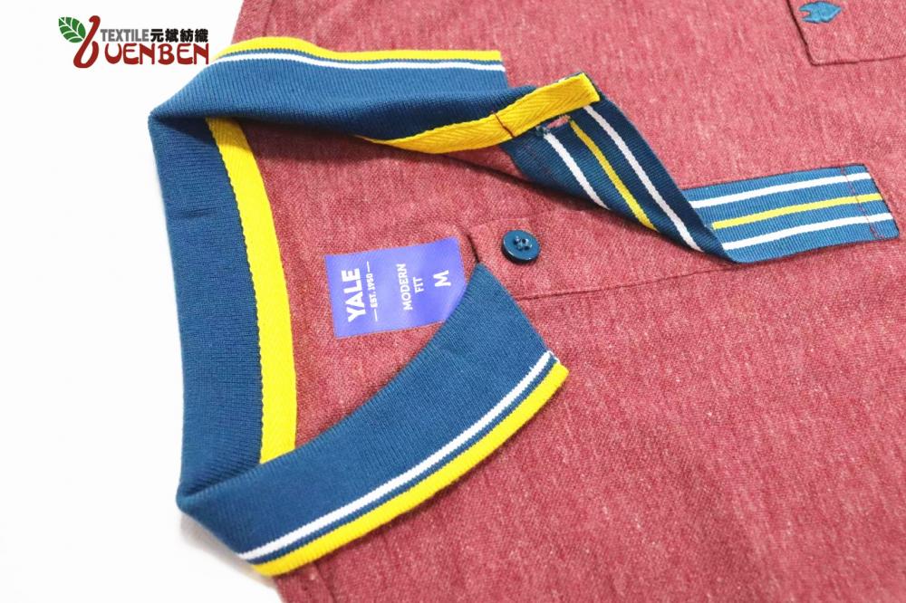 65%Poly 35%Cotton Melange Jersey With Contrast Collar