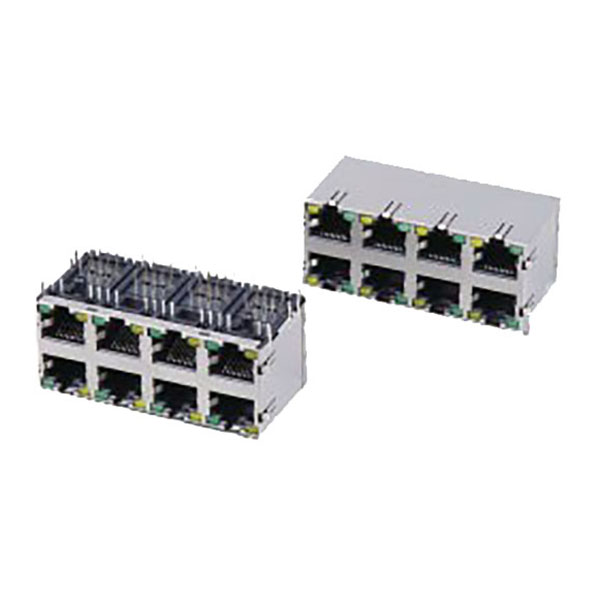 RJ45 잭 2x4p LED로 차폐되었습니다