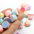 Süße Simulation Macaron Kuchenharz Cabochon für Telefon Deko Scrapbooking DIY dekorative Handwerk Mini Play Food