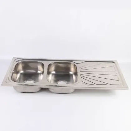 Stainless steel sink with two sinks