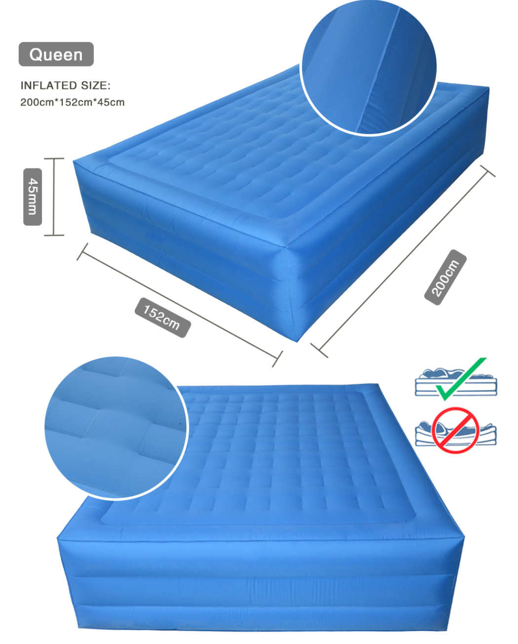 퀸이 내장 펌프로 매트리스를 폭파시킵니다, 고품질 퀸이 내장 펌프로 매트리스를 폭파시킵니다