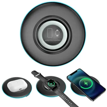 3-in-1 Portable 15W Charger with LED Light and Wireless Charging Board