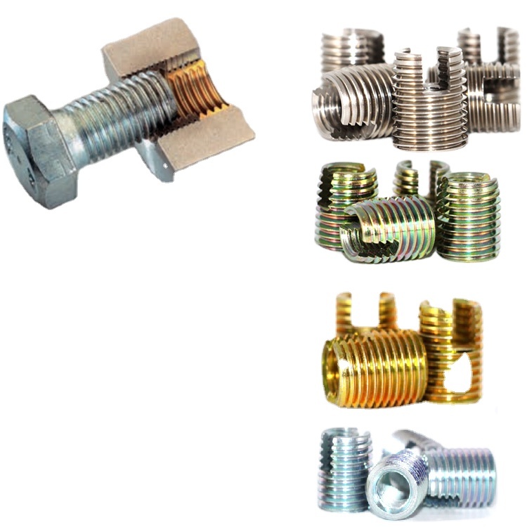 SS304 Stainless Steel Self-Tapping Inserts 302 Slotted Fasteners for Industrial Fixed Applications