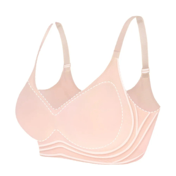 Girls' Simple Solid Color Push-Up T-Shirt Bra: Wire-Free, Jelly Gel Padding for Seamless Breast Lift and Minimization