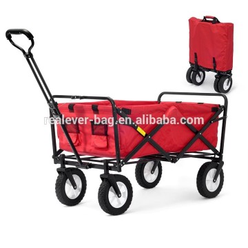 steel with black coating 600D Oxford fabric foldable shopping trolley for supermarkert
