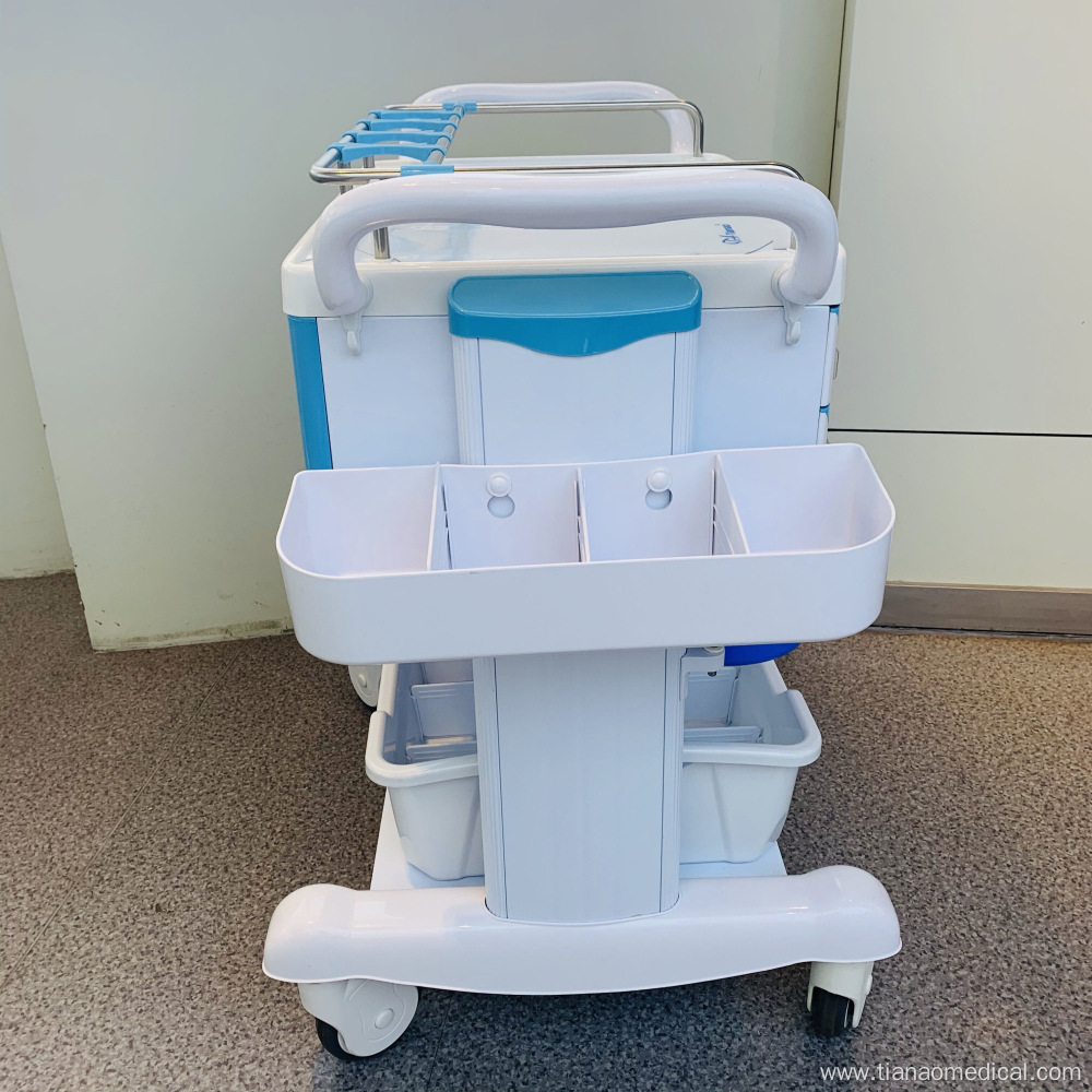 Hospital Steel ABS Detachable Guardrail Treatment Trolley