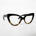 Black Grande Cat Eye Glasses Flames Women