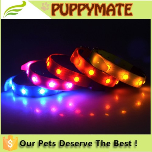 LED flashing dog collar pet product flower light optical dog collar pet collar