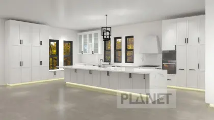 Modern white open kitchen custom kitchen cabinets