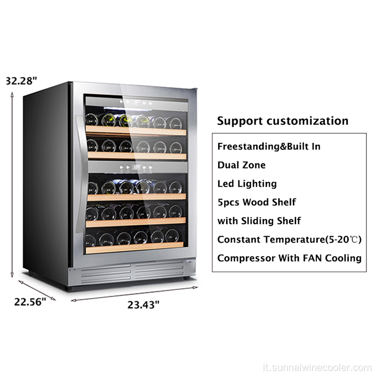 Personalizzato sotto il frigorifero per vino d&#39;uva costruito con banco