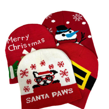 2025 Hot Christmas Elk Jacquard Knitted Hat - Warm Beanie for Men, Women, and Children