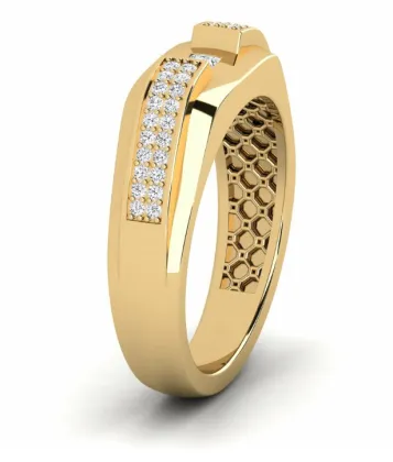 Men's 14K Gold Lab Diamond Ring