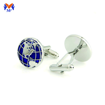 Metal plain tellurion cufflink for man blue