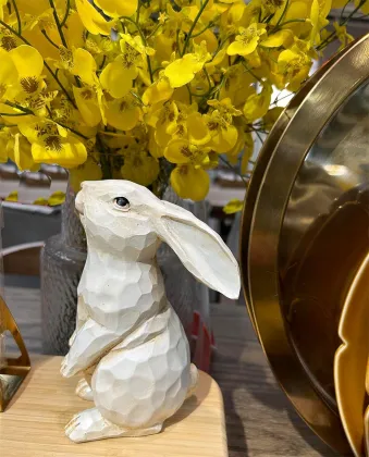 Decorative Farmhouse Modern Standing Rabbit Bunny Figurine