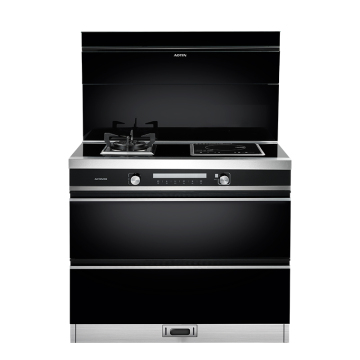 2-Burner Gas Cooker with Automatic Disinfection and Drying Function for Bowls