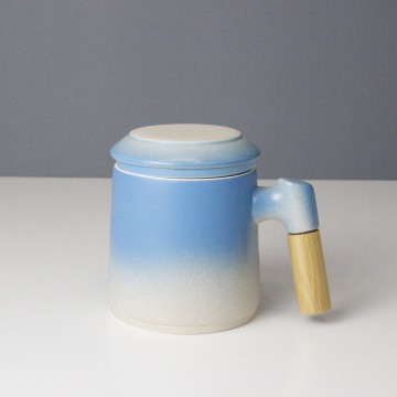Ceramic Mug with Wooden Handle and Infuser