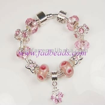 silver plated bracelet, cut glass bracelet, european bracelet