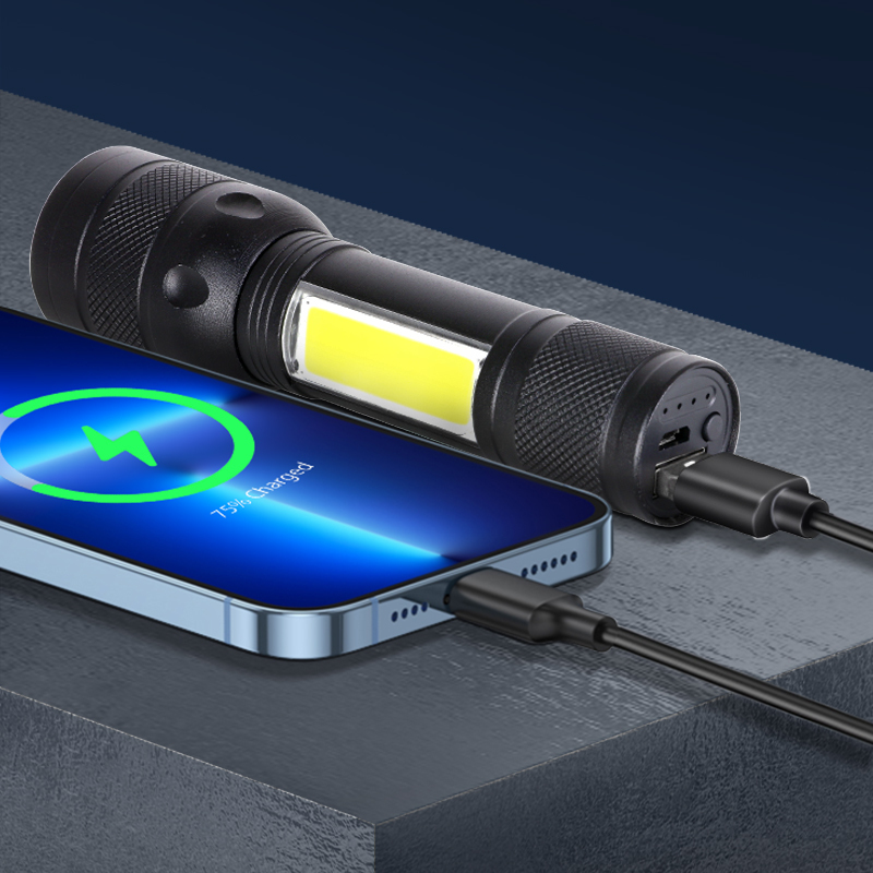 Customized Waterproof COB Mini Zoomable LED Flashlight