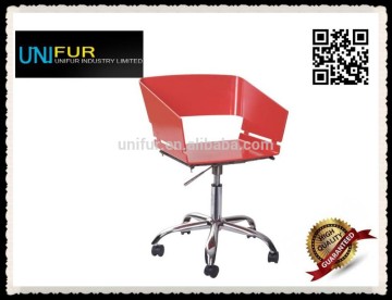 Fashion furniture gas lift wheels base office armchair with hole back