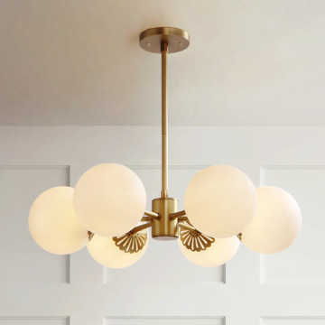 Nordic Copper Chandelier for Living Room and Bedroom
