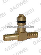 1/4 barb tee co2 inlet fitting with check valve and o ring, dispense machine barbed parts