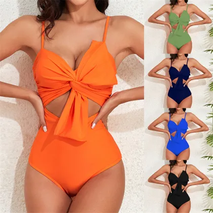 2024 Women's Solid Color Quick Drying Jumpsuit Swimsuit