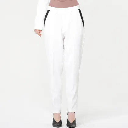White High Waist Womens Pants