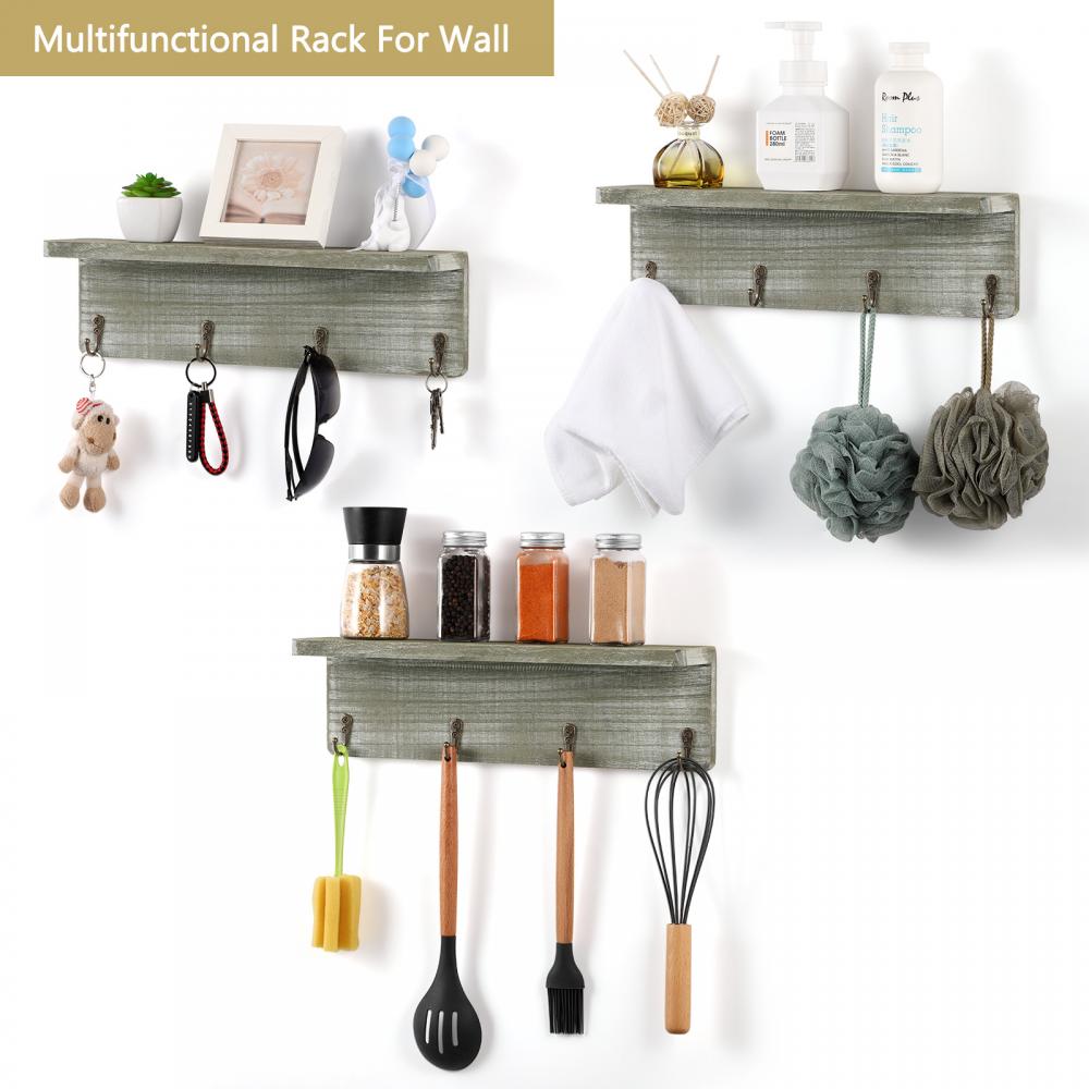 Wall Shelf 2 Pack Wood Cup Rack