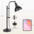 Rustic Farmhouse Task Lamp 25-29 Inch Metal Reading Light