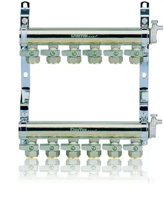 Brass water floor heating manifold