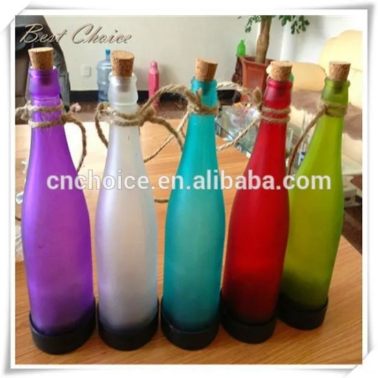 2015 Promotional Hanging Solar glass Beer Bottle LED Light