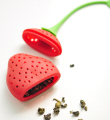 Red Strawberry Infuser Soft Tea Strainer silikon bag