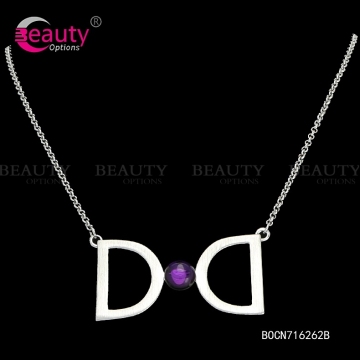 Fashion Choker Necklace with Luxury Crystal Letter "D" Pendant