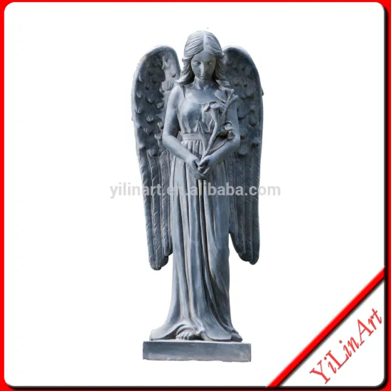 Black Marble Angel Stone Statue For Sale