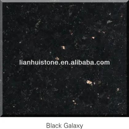 Imported polished Black Galaxy black granite