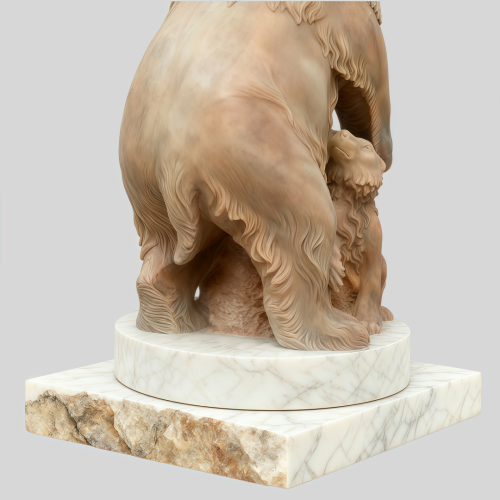 Premium Stone Sculpture of Mother Bear and Cub