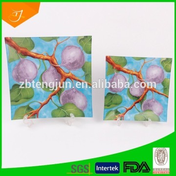 good selling tempered glass dishes set with fruit decor