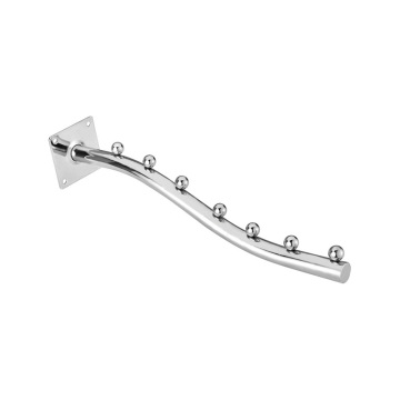 Horme d'affichage à vêtements muraux en métal Chrome avec 7 perles