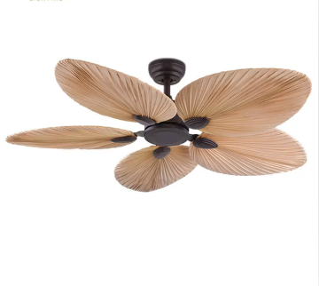 52 Inch Natural Palm Leaf DC Remote Control Decorative Ceiling Fan