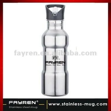 Stainless steel easy drinking water bottle with straw