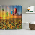 Sunflower Hot Air Balloon Waterproof Shower Curtain Bathroom Decor