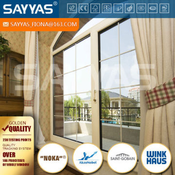 arched wood glass door