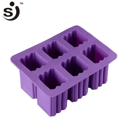 6 cavity silicone soap making molds for handmade herbal lux soap