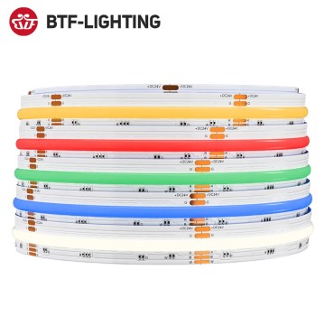 BTF-Lighting FCOB COB RGBW LED Light Strip - 5Pin, 12mm, DC12V/24V, 816/896 LEDs, Flexible FOB COB RGBWW