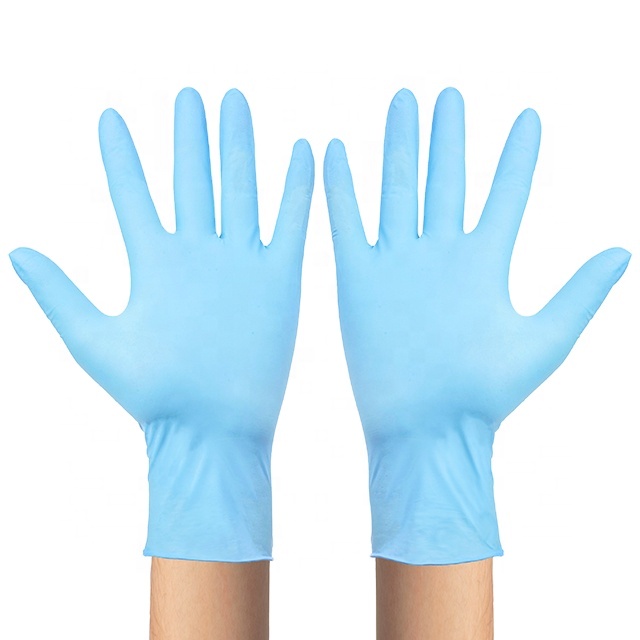 Blue Powder Free Disposable Aliments SAFE Nitrile Gants