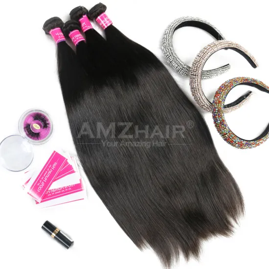 Amzhair Cheap Price Straight Peruvian Human Cuticle Aligned Remy Hair 3 4 Bundles Double Weft Human Hair Extension Vendor