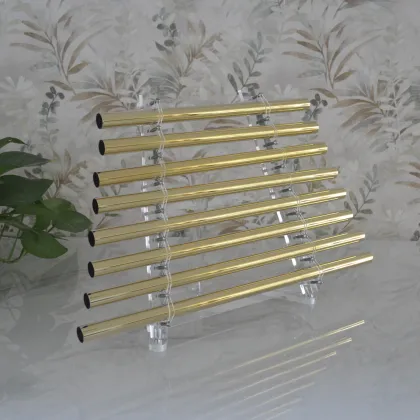 HF Titanium Gold Crystal Singing Harp 8 Tubes Quartz Sound Harp