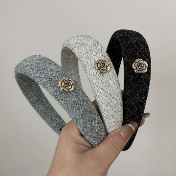 DOMOHO Wholesale Simple Fashionable Metal Hair Band with Sponge Flowers for Valentine's Day and Weddings